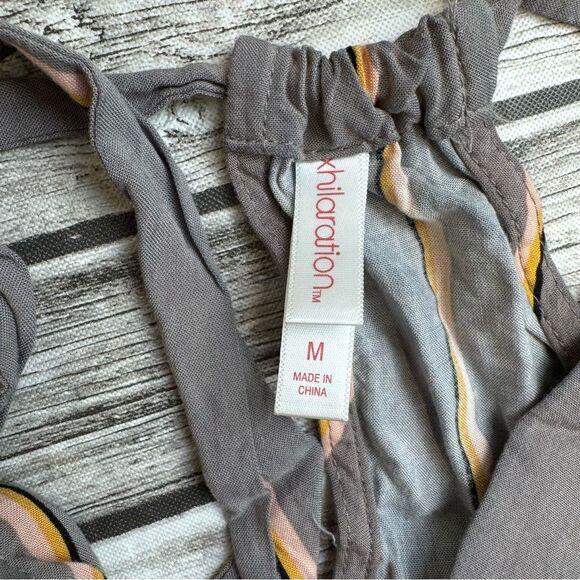 Xhilaration Women's Wide Leg Jumpsuit Romper M Med Medium Grey Gray Pink Orange - Picture 10 of 16